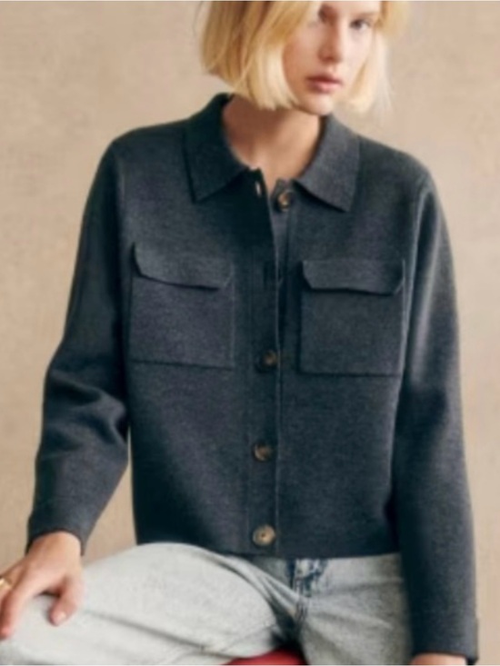 Sezane Sweaters - Sezane Charcoal Gray Button-Front Betty Cardigan